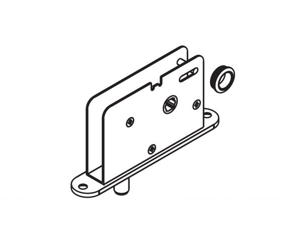 BAR BOLT LOCK 9 MM, SQUARE HEXAGON SOCKET, WITH GUIDE PIN AND SLIP-FIT ROSE