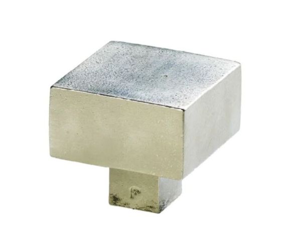 JOLIE DEURKNOP ONE MESSING OUD ZILVER 65X65X60MM INCL. DOORGAANDE MONTAGE